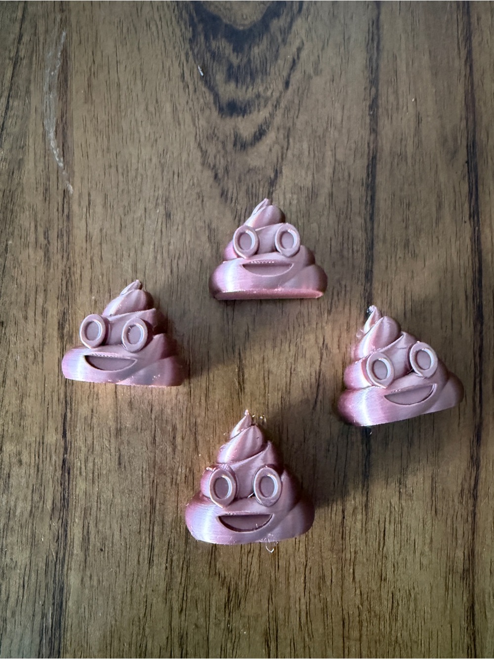 3D Printed Poop Emoji Magnets- Set of 4